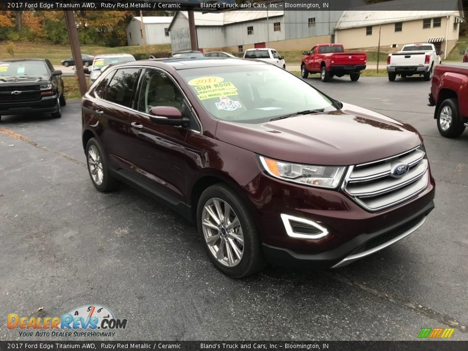 2017 Ford Edge Titanium AWD Ruby Red Metallic / Ceramic Photo #4