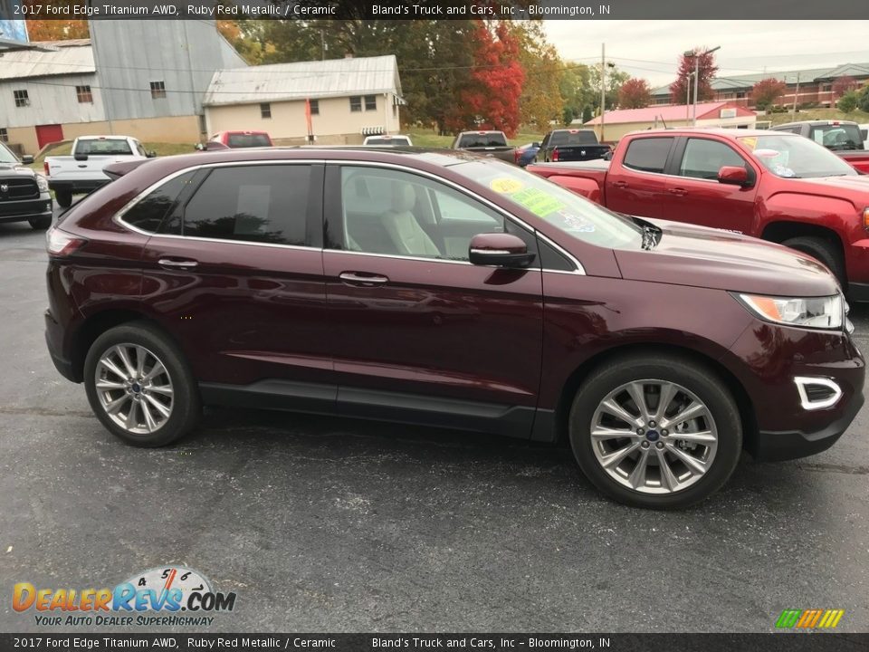 2017 Ford Edge Titanium AWD Ruby Red Metallic / Ceramic Photo #5