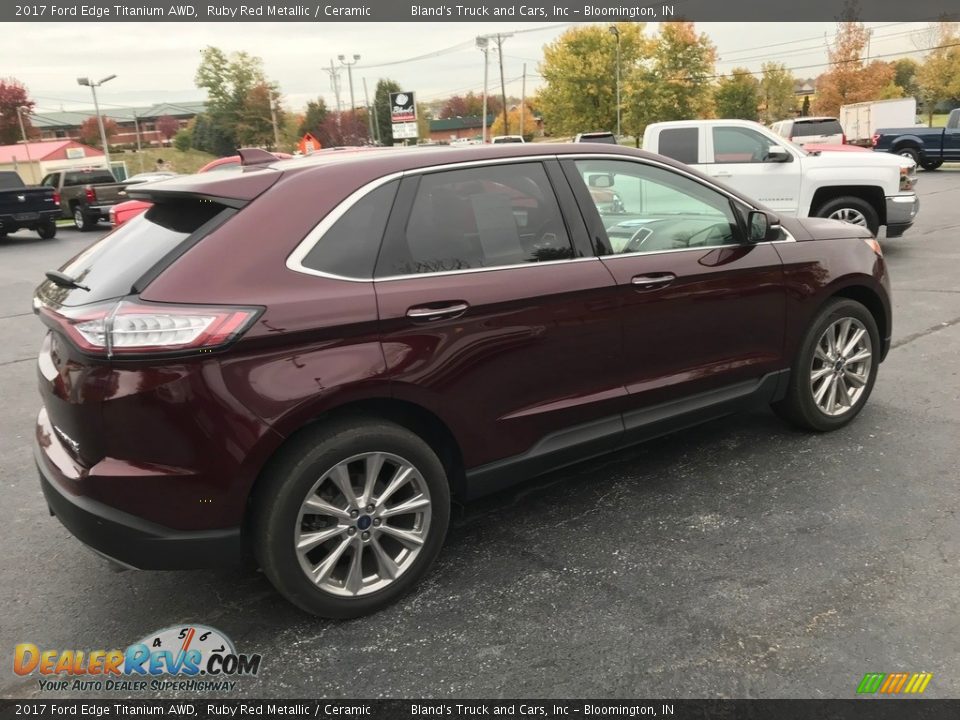 2017 Ford Edge Titanium AWD Ruby Red Metallic / Ceramic Photo #6