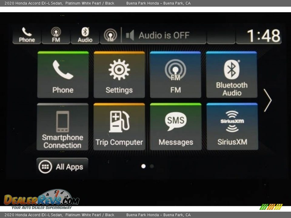 2020 Honda Accord EX-L Sedan Platinum White Pearl / Black Photo #23