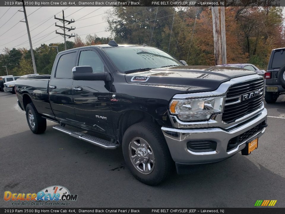 2019 Ram 3500 Big Horn Crew Cab 4x4 Diamond Black Crystal Pearl / Black Photo #1