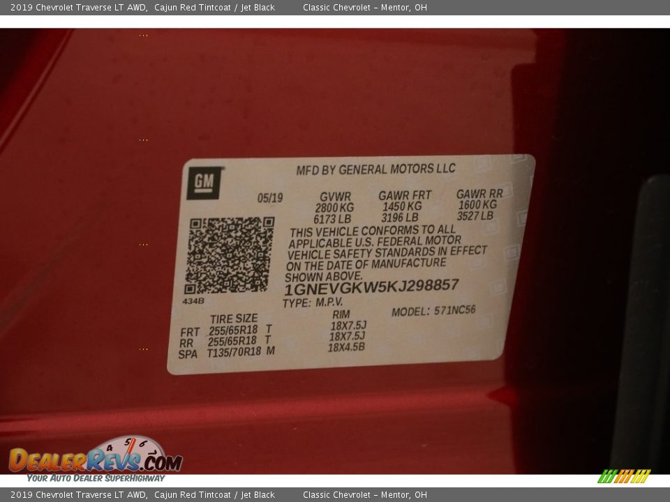 2019 Chevrolet Traverse LT AWD Cajun Red Tintcoat / Jet Black Photo #21