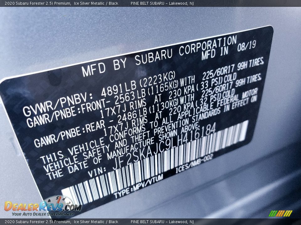 2020 Subaru Forester 2.5i Premium Ice Silver Metallic / Black Photo #9