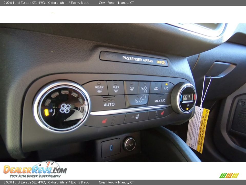 2020 Ford Escape SEL 4WD Oxford White / Ebony Black Photo #16