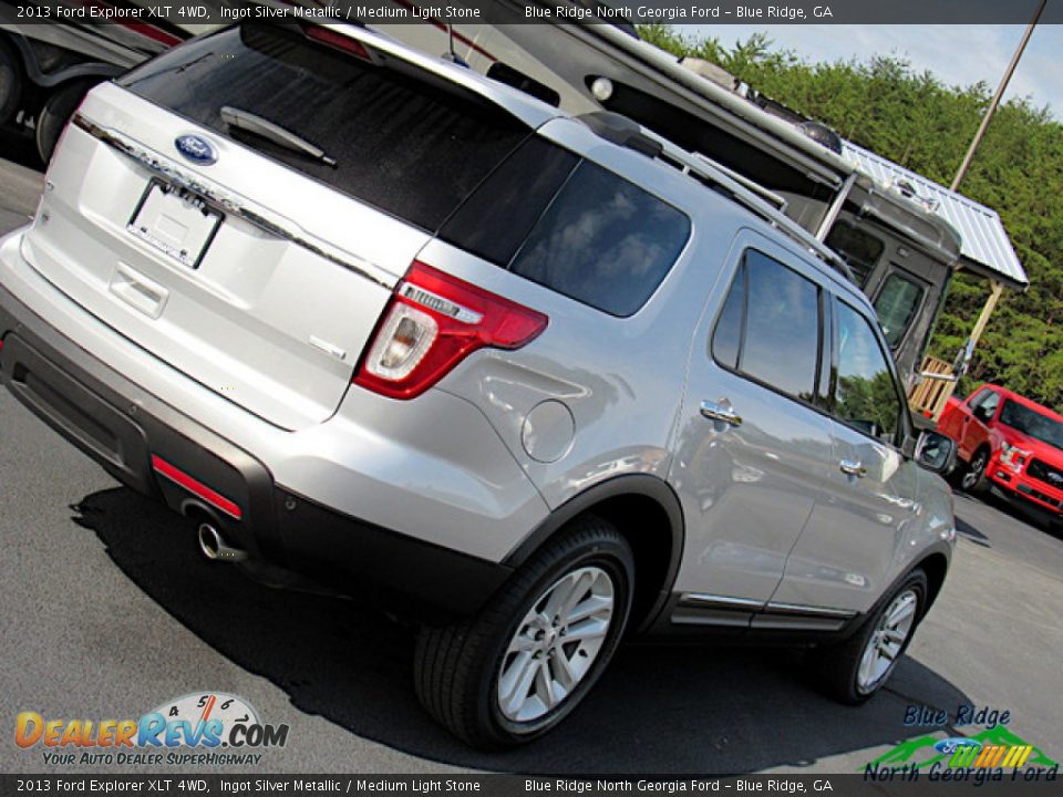 2013 Ford Explorer XLT 4WD Ingot Silver Metallic / Medium Light Stone Photo #35