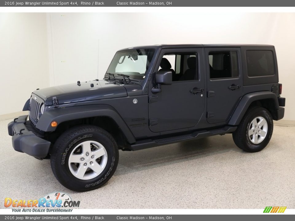 2016 Jeep Wrangler Unlimited Sport 4x4 Rhino / Black Photo #3
