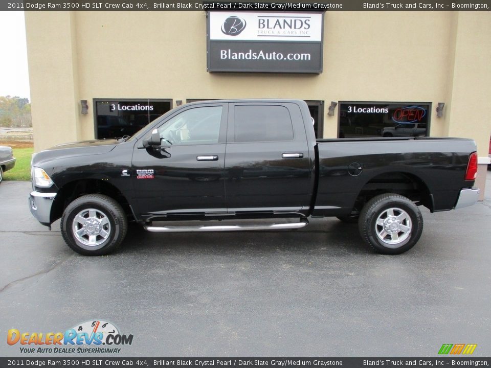 2011 Dodge Ram 3500 HD SLT Crew Cab 4x4 Brilliant Black Crystal Pearl / Dark Slate Gray/Medium Graystone Photo #1