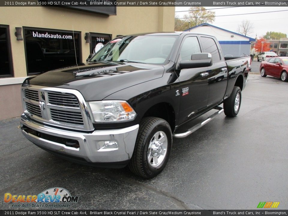 2011 Dodge Ram 3500 HD SLT Crew Cab 4x4 Brilliant Black Crystal Pearl / Dark Slate Gray/Medium Graystone Photo #2
