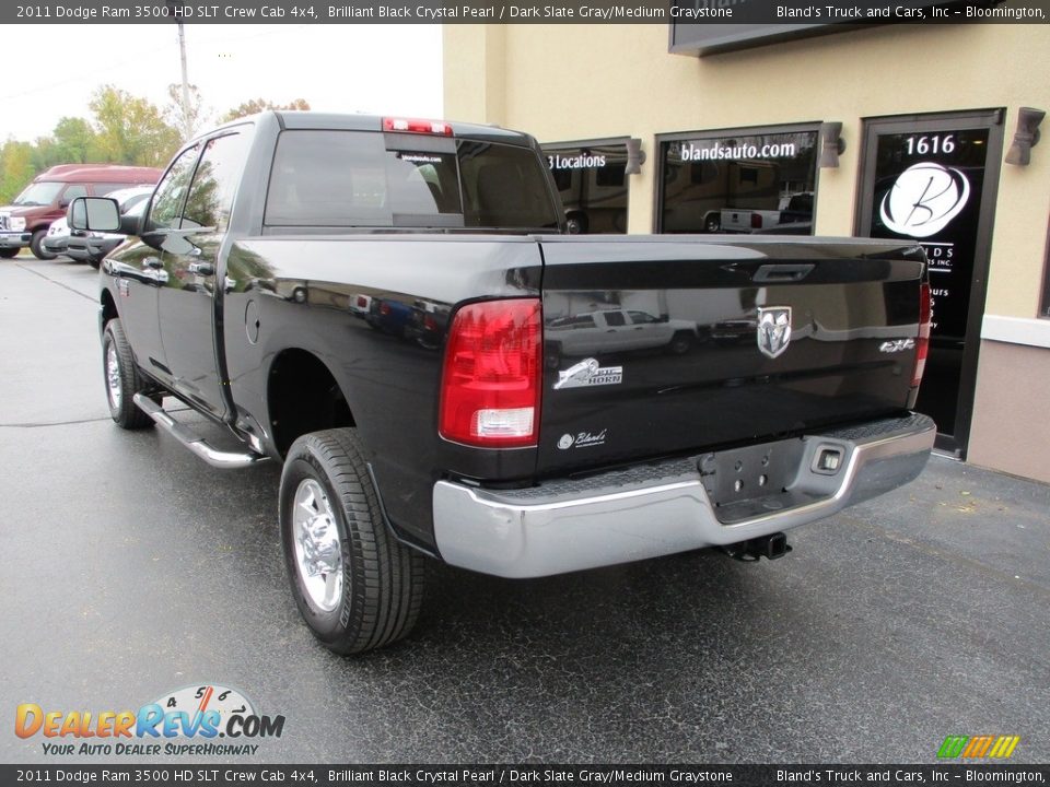 2011 Dodge Ram 3500 HD SLT Crew Cab 4x4 Brilliant Black Crystal Pearl / Dark Slate Gray/Medium Graystone Photo #3