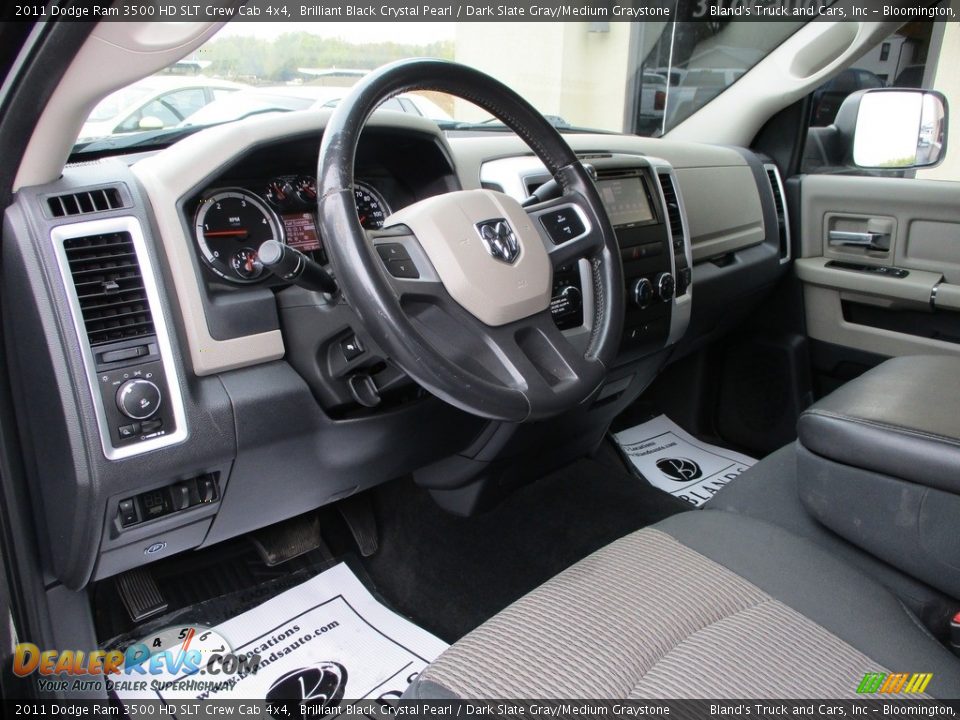 2011 Dodge Ram 3500 HD SLT Crew Cab 4x4 Brilliant Black Crystal Pearl / Dark Slate Gray/Medium Graystone Photo #6