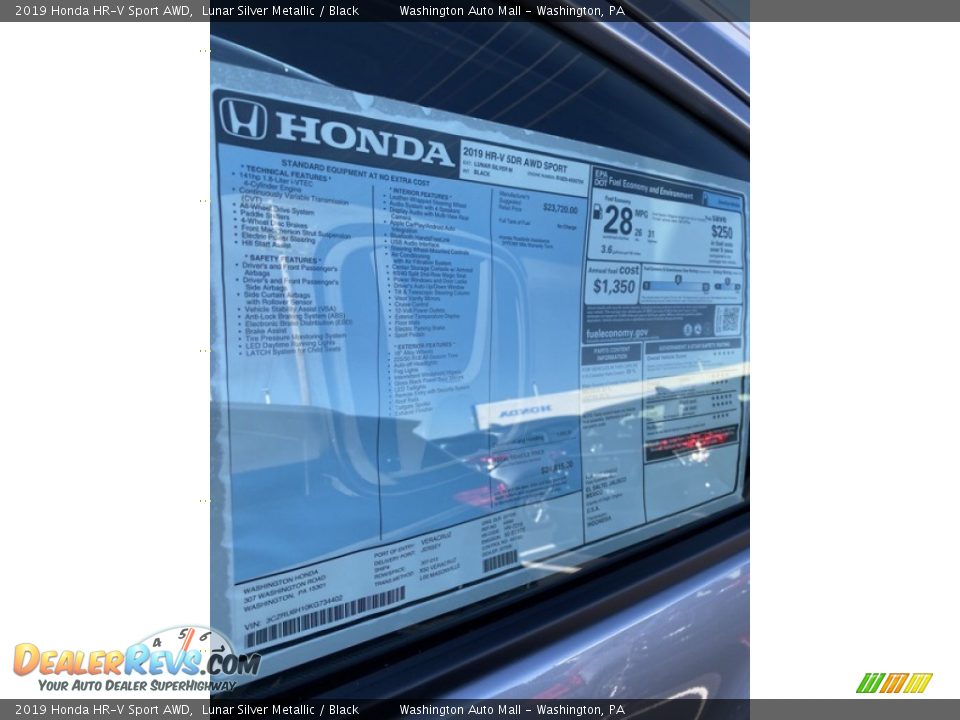2019 Honda HR-V Sport AWD Lunar Silver Metallic / Black Photo #15