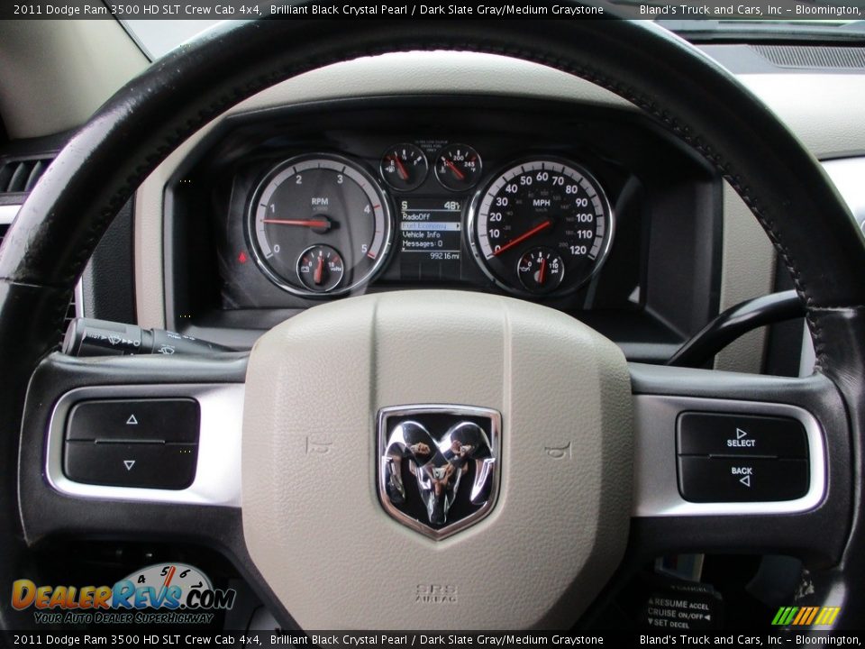 2011 Dodge Ram 3500 HD SLT Crew Cab 4x4 Brilliant Black Crystal Pearl / Dark Slate Gray/Medium Graystone Photo #14