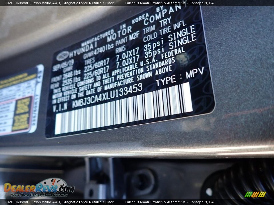 2020 Hyundai Tucson Value AWD Magnetic Force Metallic / Black Photo #12