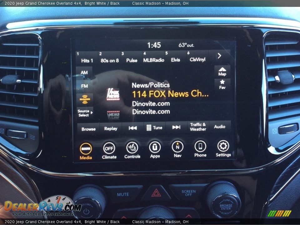 2020 Jeep Grand Cherokee Overland 4x4 Bright White / Black Photo #15