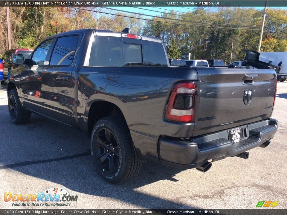 2020 Ram 1500 Big Horn Night Edition Crew Cab 4x4 Granite Crystal Metallic / Black Photo #7