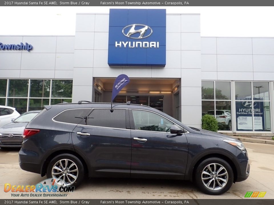 2017 Hyundai Santa Fe SE AWD Storm Blue / Gray Photo #1