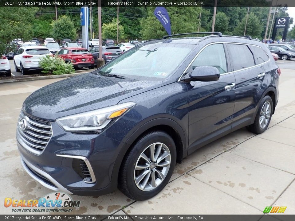 2017 Hyundai Santa Fe SE AWD Storm Blue / Gray Photo #7