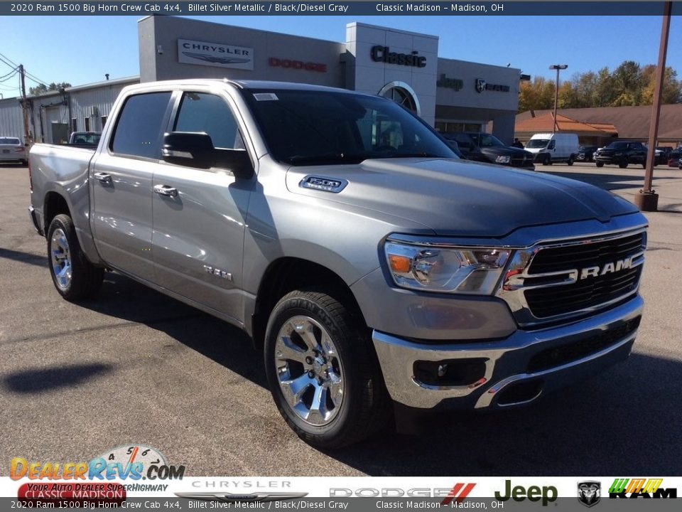 2020 Ram 1500 Big Horn Crew Cab 4x4 Billet Silver Metallic / Black/Diesel Gray Photo #1