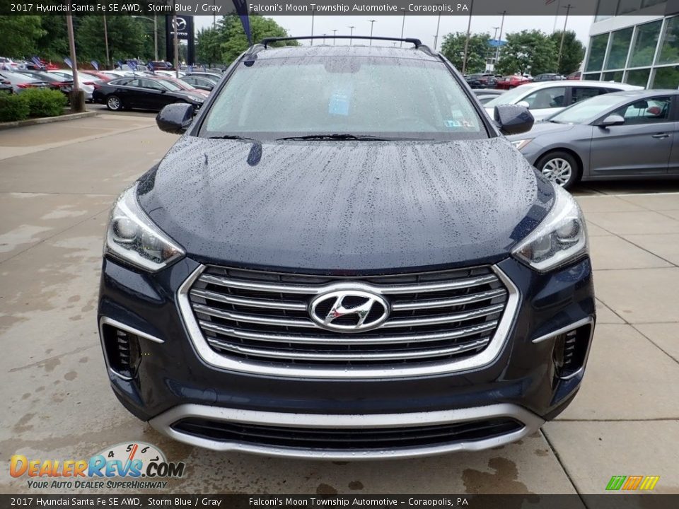 2017 Hyundai Santa Fe SE AWD Storm Blue / Gray Photo #8