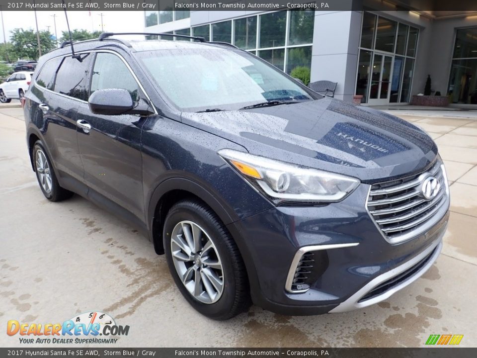 2017 Hyundai Santa Fe SE AWD Storm Blue / Gray Photo #9