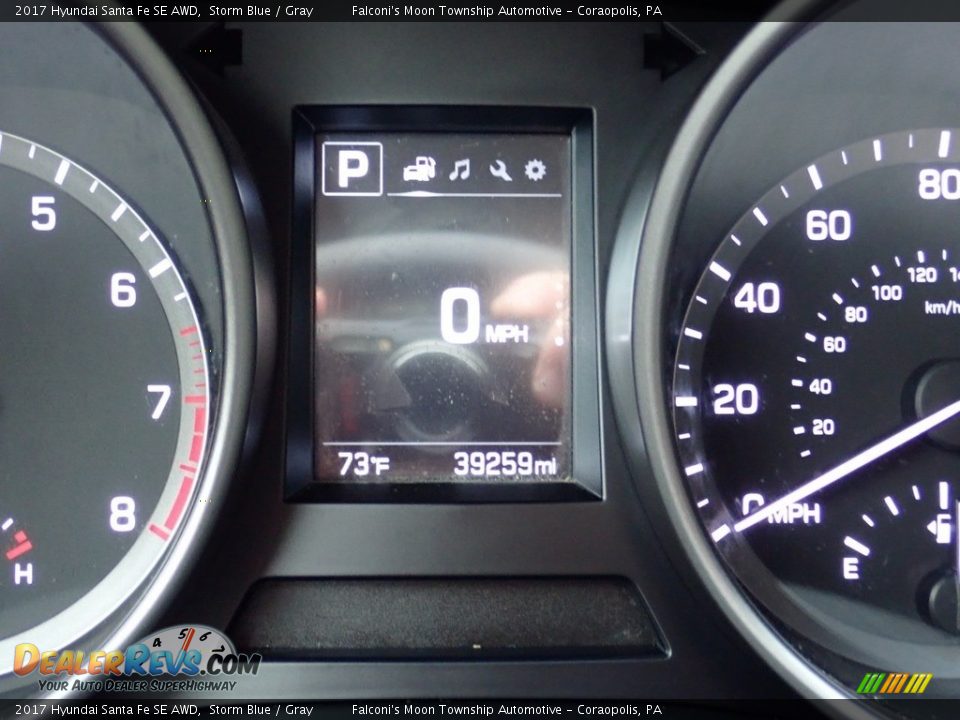 2017 Hyundai Santa Fe SE AWD Storm Blue / Gray Photo #24
