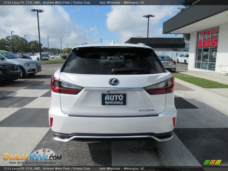 2019 Lexus RX 350L AWD Eminent White Pearl / Stratus Gray Photo #4