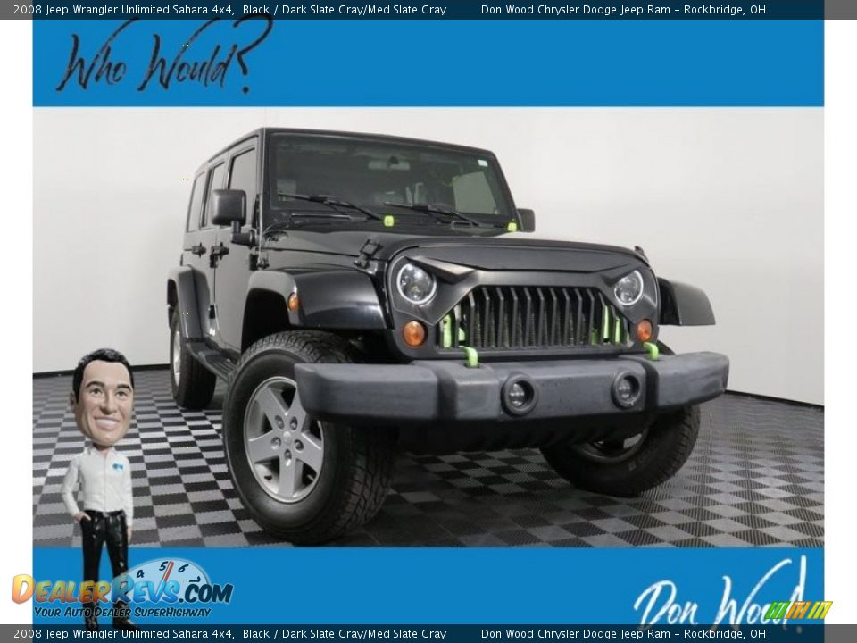 2008 Jeep Wrangler Unlimited Sahara 4x4 Black / Dark Slate Gray/Med Slate Gray Photo #1