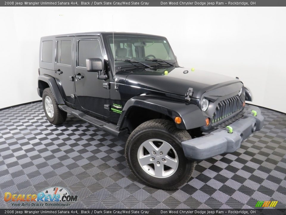 2008 Jeep Wrangler Unlimited Sahara 4x4 Black / Dark Slate Gray/Med Slate Gray Photo #2