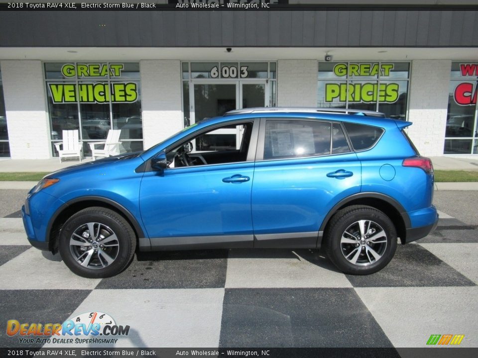 2018 Toyota RAV4 XLE Electric Storm Blue / Black Photo #1