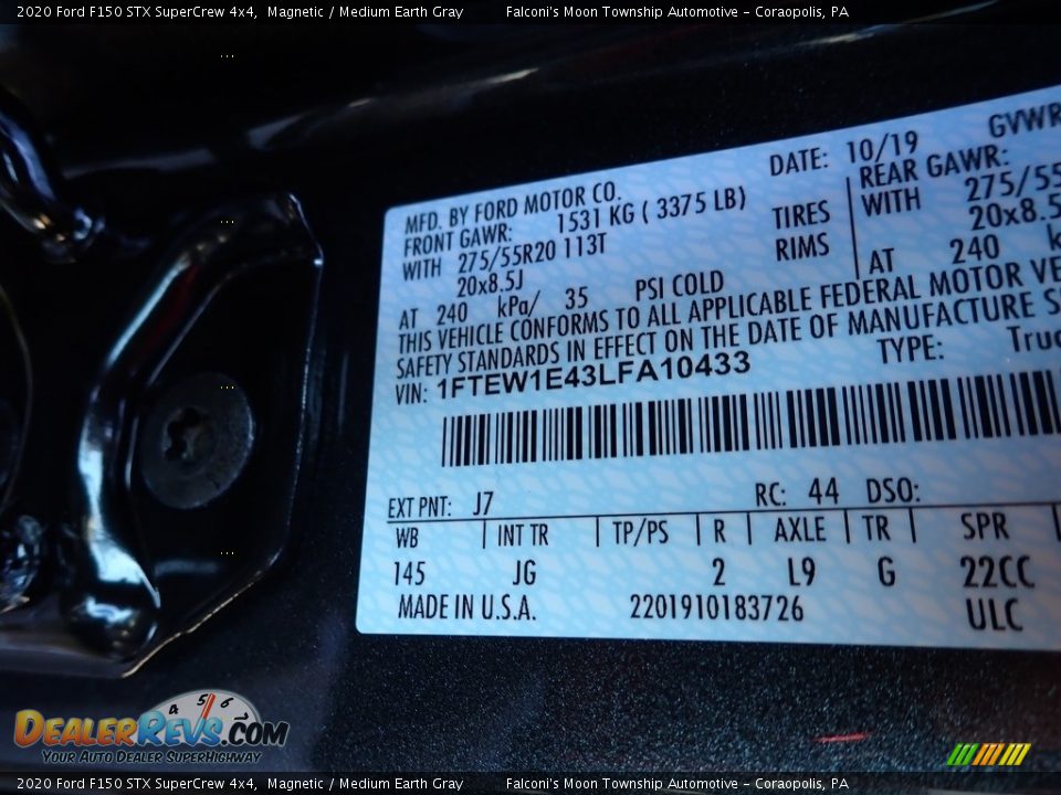 2020 Ford F150 STX SuperCrew 4x4 Magnetic / Medium Earth Gray Photo #12