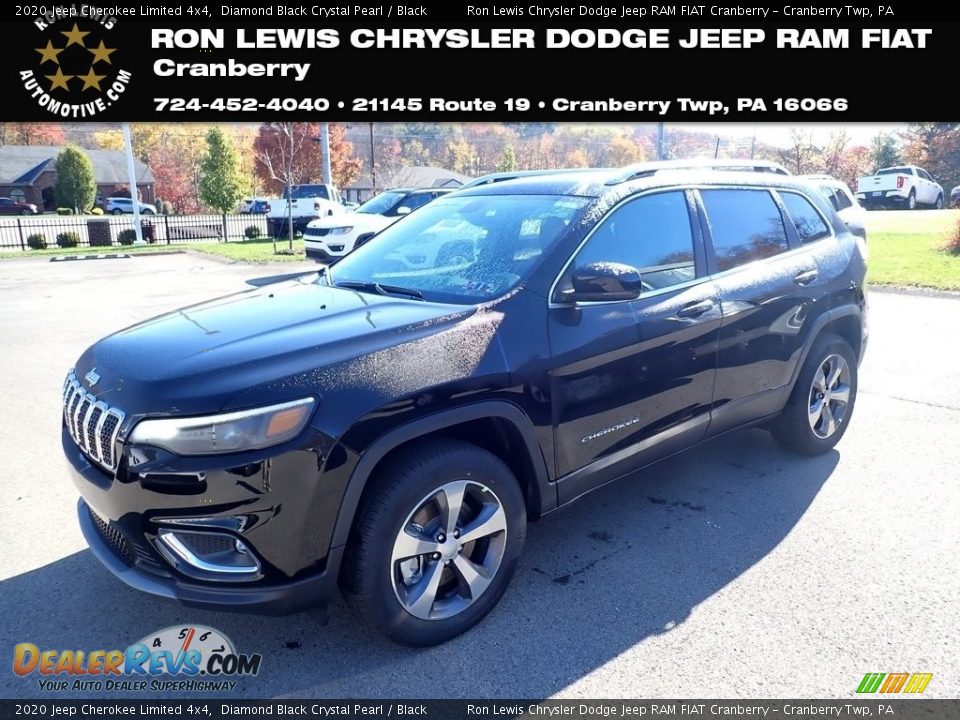 2020 Jeep Cherokee Limited 4x4 Diamond Black Crystal Pearl / Black Photo #1