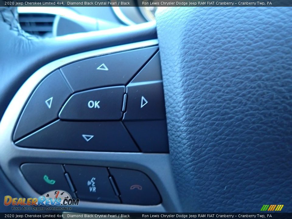 2020 Jeep Cherokee Limited 4x4 Diamond Black Crystal Pearl / Black Photo #20