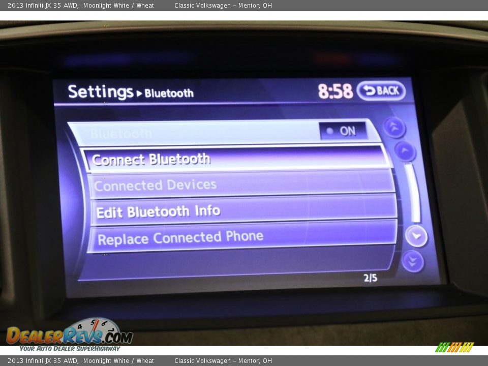 2013 Infiniti JX 35 AWD Moonlight White / Wheat Photo #13