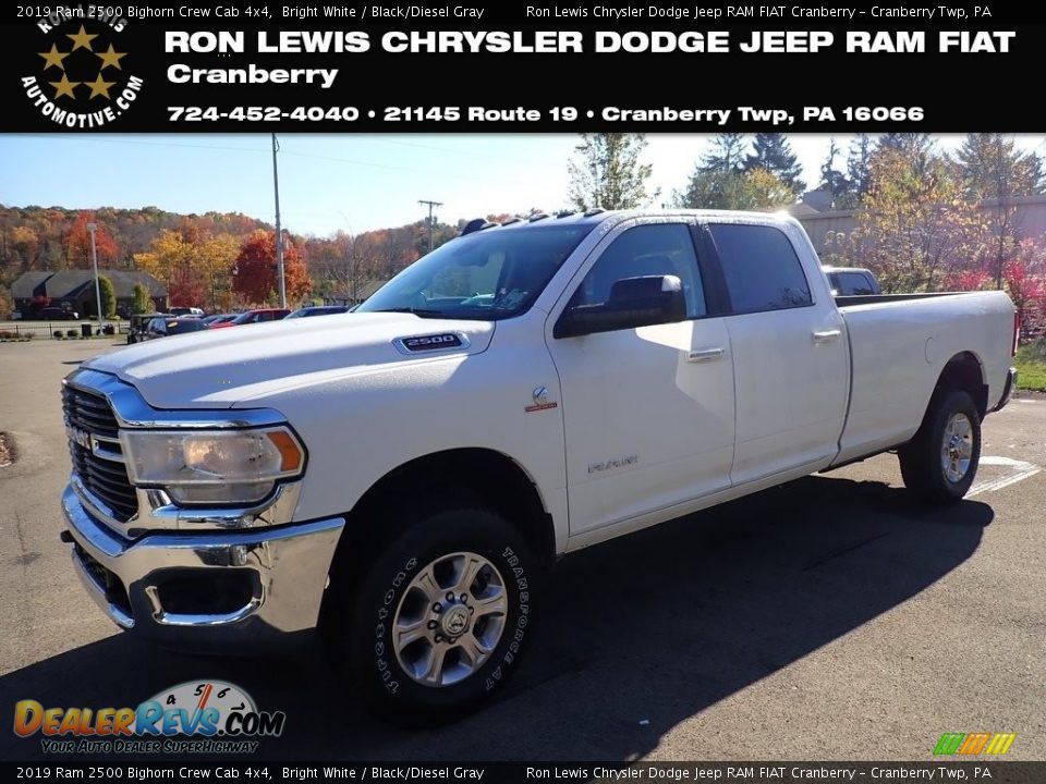2019 Ram 2500 Bighorn Crew Cab 4x4 Bright White / Black/Diesel Gray Photo #1