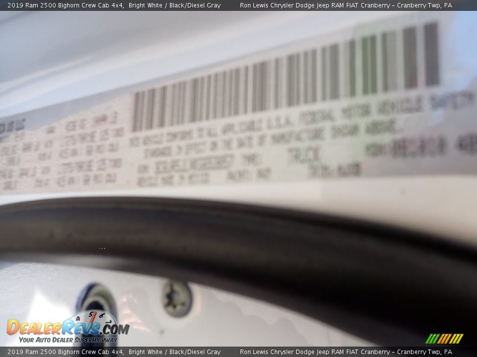 2019 Ram 2500 Bighorn Crew Cab 4x4 Bright White / Black/Diesel Gray Photo #16