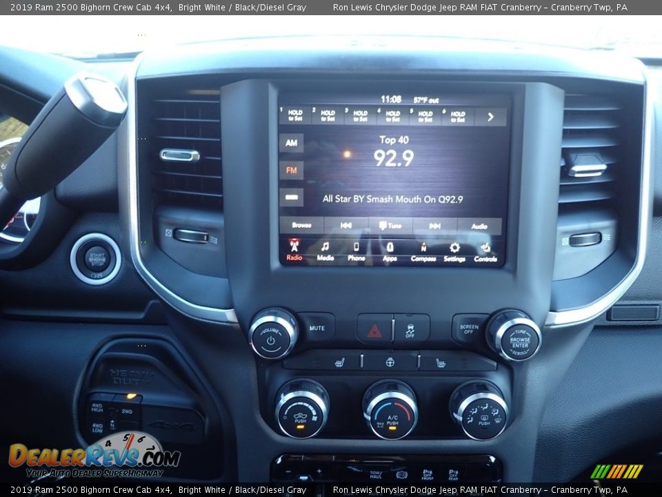 2019 Ram 2500 Bighorn Crew Cab 4x4 Bright White / Black/Diesel Gray Photo #17