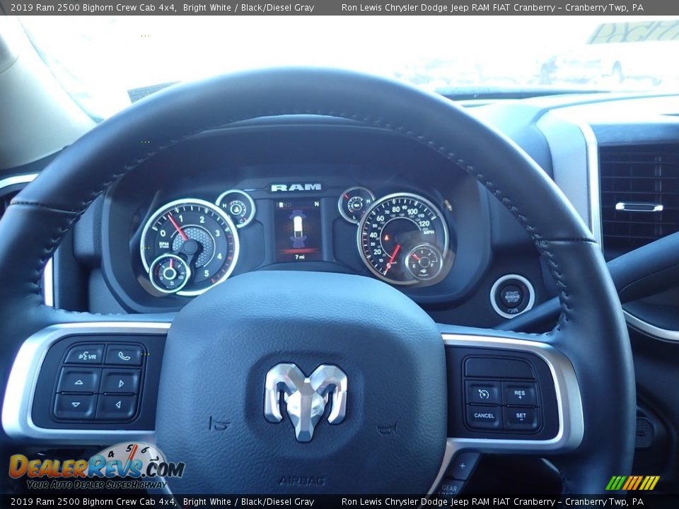 2019 Ram 2500 Bighorn Crew Cab 4x4 Bright White / Black/Diesel Gray Photo #20