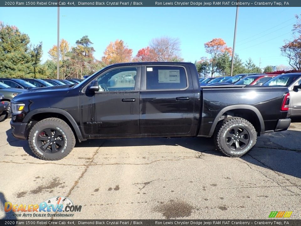 2020 Ram 1500 Rebel Crew Cab 4x4 Diamond Black Crystal Pearl / Black Photo #2