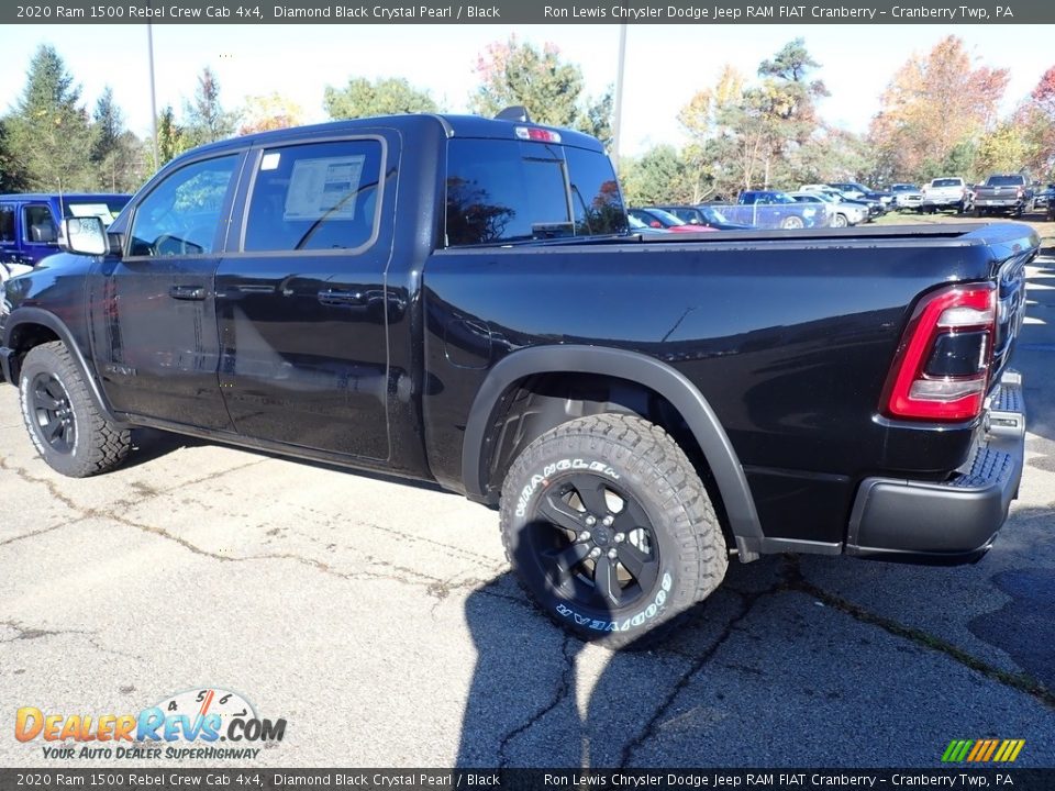2020 Ram 1500 Rebel Crew Cab 4x4 Diamond Black Crystal Pearl / Black Photo #3