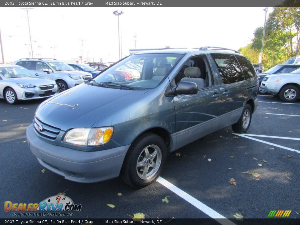 2003 Toyota Sienna CE Sailfin Blue Pearl / Gray Photo #2