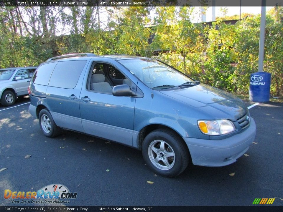 2003 Toyota Sienna CE Sailfin Blue Pearl / Gray Photo #4