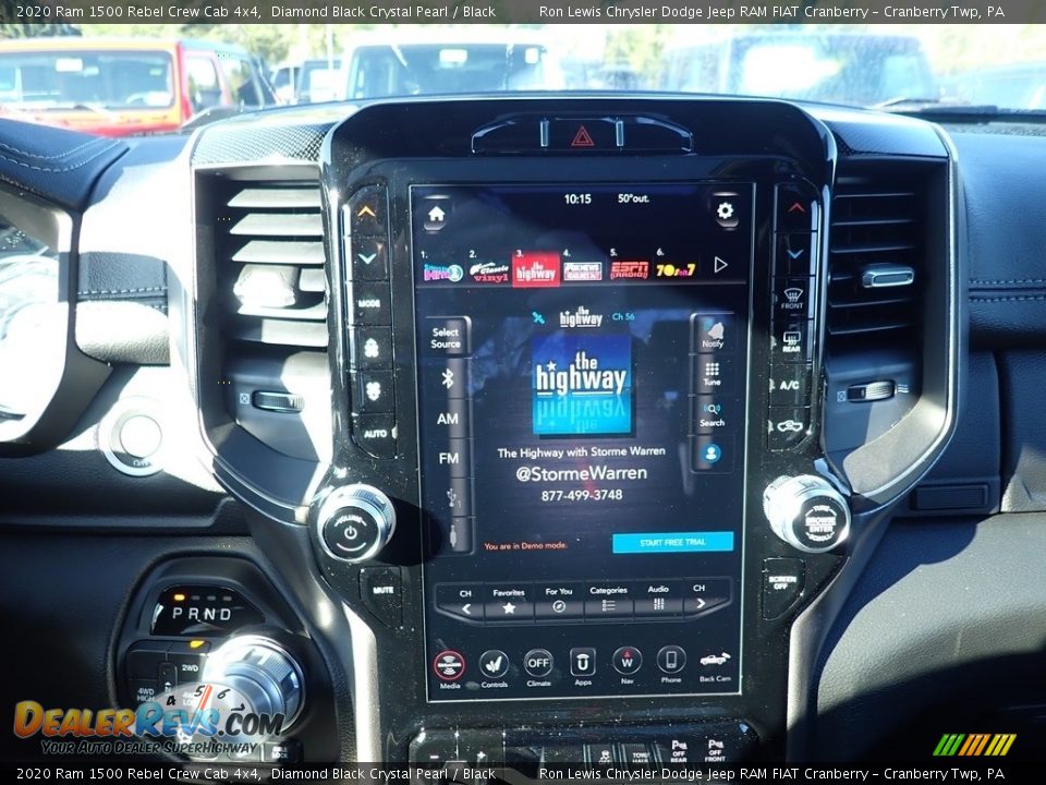 2020 Ram 1500 Rebel Crew Cab 4x4 Diamond Black Crystal Pearl / Black Photo #16