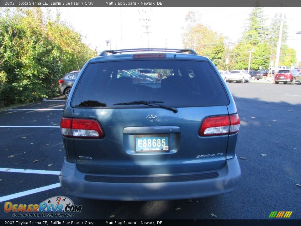 2003 Toyota Sienna CE Sailfin Blue Pearl / Gray Photo #7