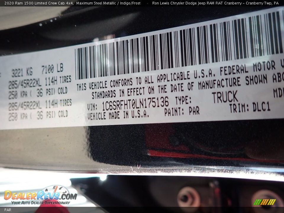 Ram Color Code PAR Maximum Steel Metallic