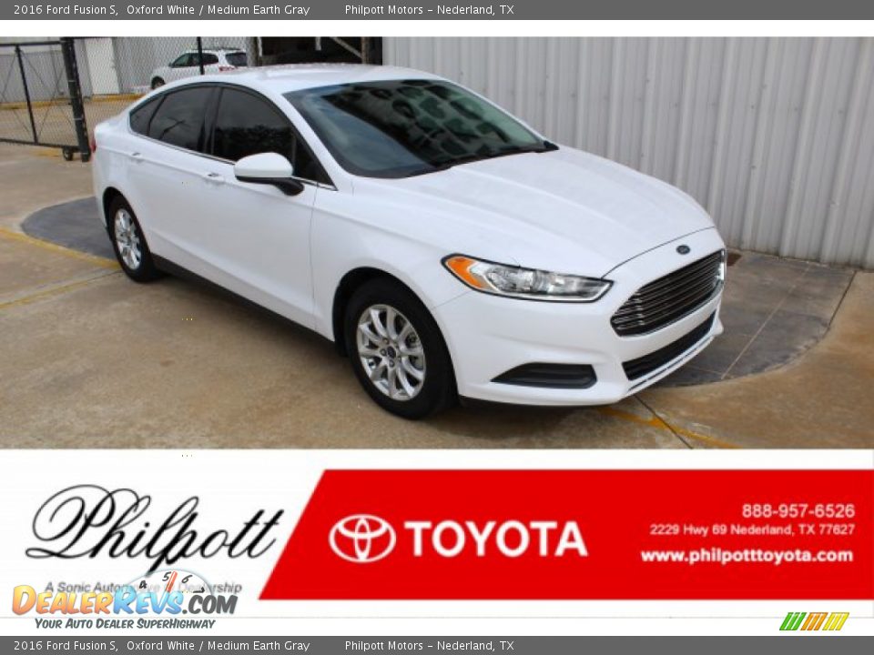 2016 Ford Fusion S Oxford White / Medium Earth Gray Photo #1