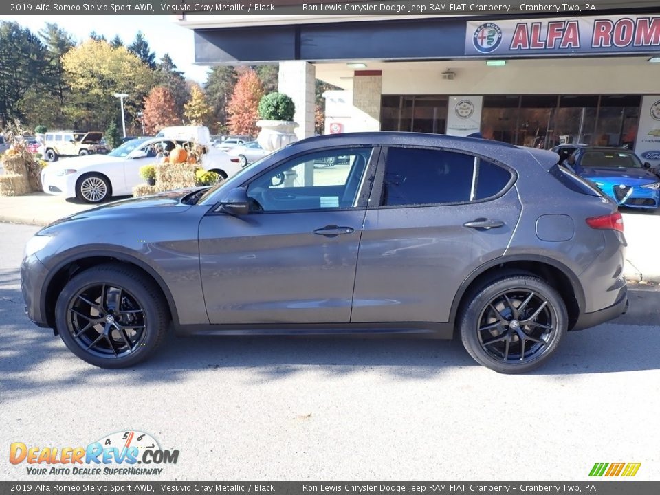 2019 Alfa Romeo Stelvio Sport AWD Vesuvio Gray Metallic / Black Photo #4
