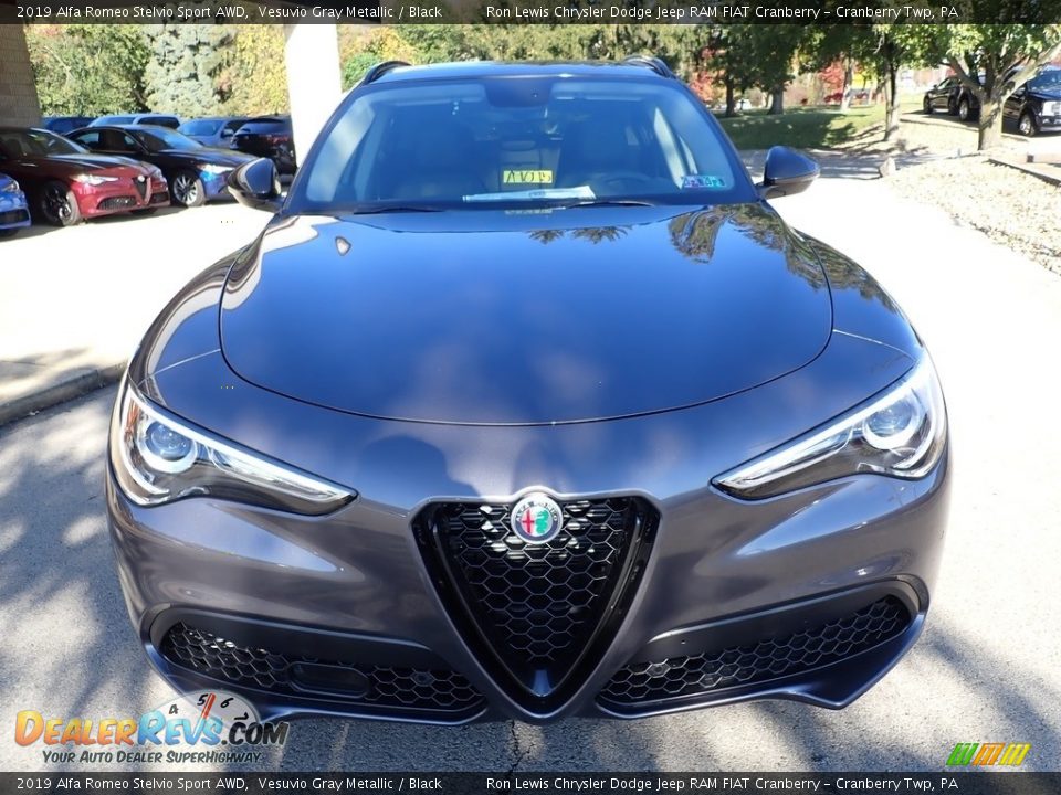 2019 Alfa Romeo Stelvio Sport AWD Vesuvio Gray Metallic / Black Photo #13
