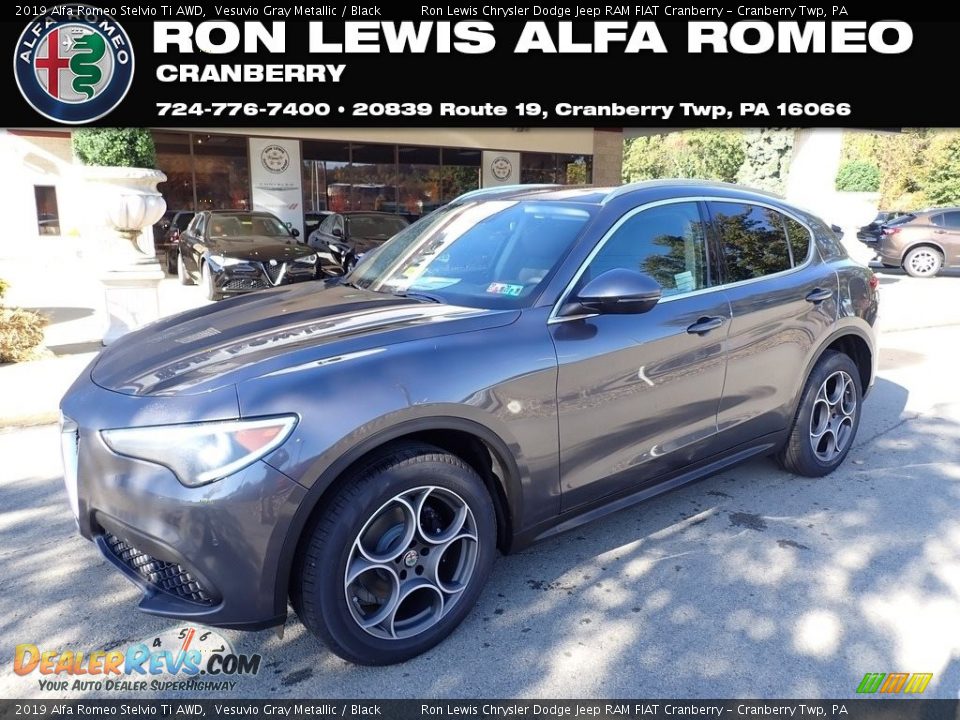 2019 Alfa Romeo Stelvio Ti AWD Vesuvio Gray Metallic / Black Photo #1