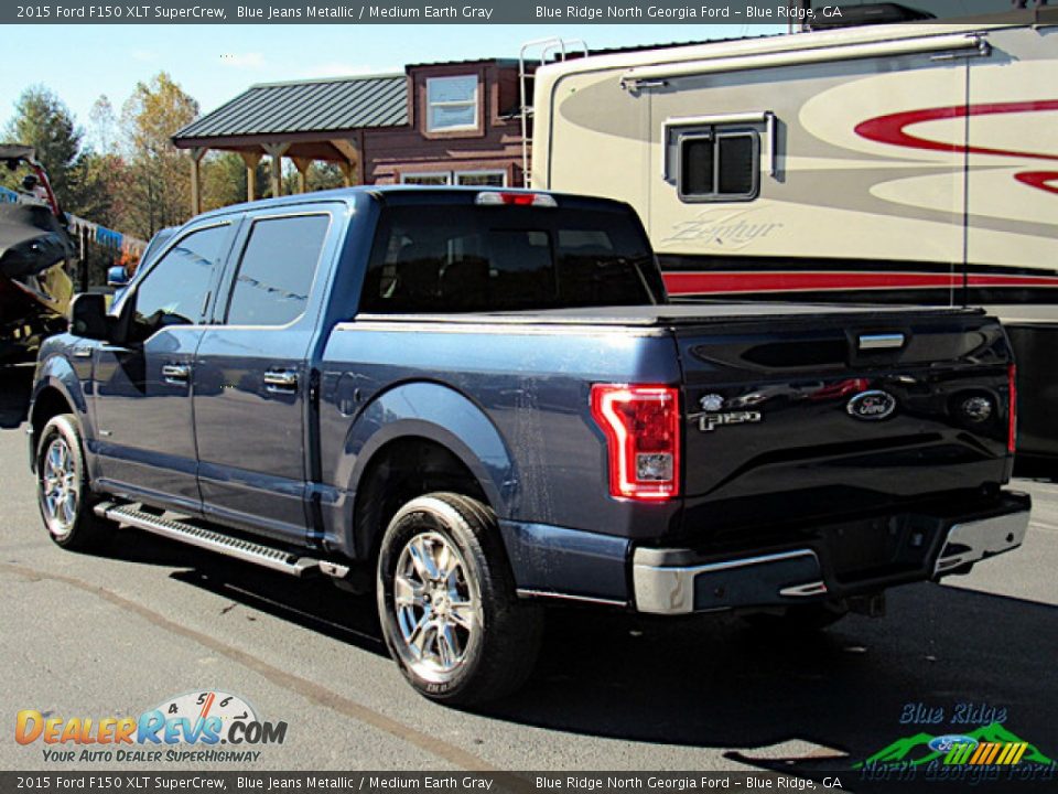2015 Ford F150 XLT SuperCrew Blue Jeans Metallic / Medium Earth Gray Photo #3