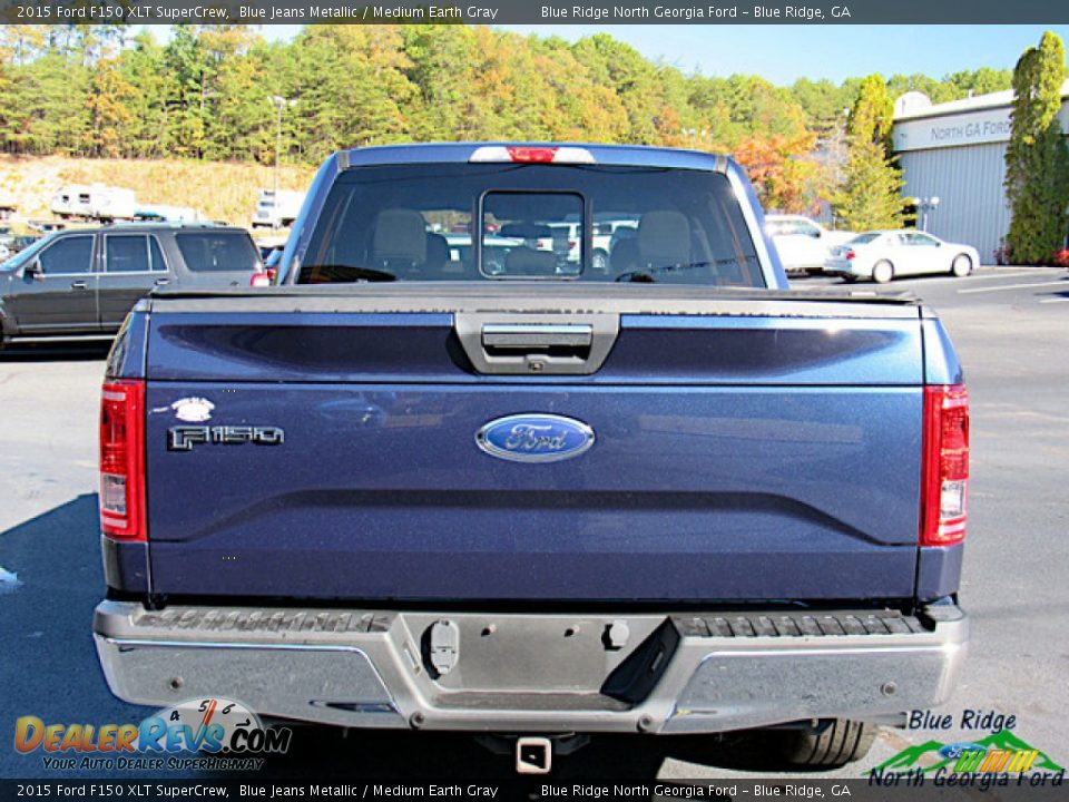 2015 Ford F150 XLT SuperCrew Blue Jeans Metallic / Medium Earth Gray Photo #4